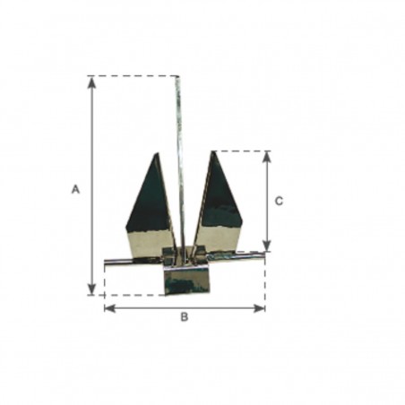 Ancre modèle Danforth en acier galvanisé