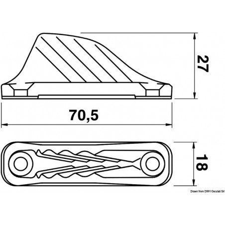 Aluminium central fixe CL254 Clamcleat
