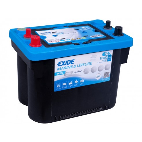 Batterie de démarrage et de service Exide Dual AGM 12 V 50 Ah EP450