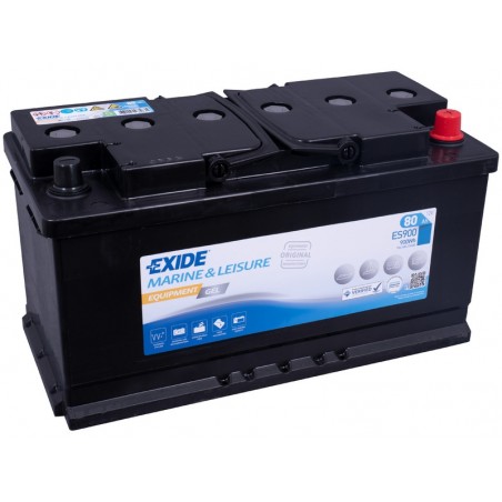 Batterie Exide Equipment GEL 12 V 80 Ah pour démarrage et services ES900