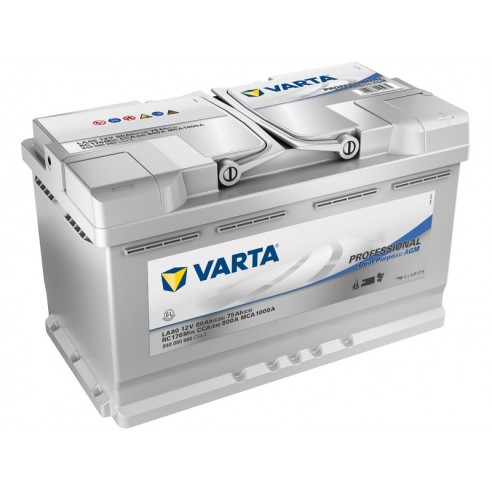 Varta Professional Dual Purpose AGM 12 V 80 Ah Batterie de démarrage et de service