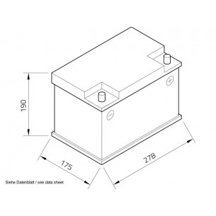 Batterie de démarrage et de service Exide Dual AGM 12 V 70 Ah EP600 2