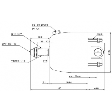 Pompe hydraulique réversible T 1.2L 12V - Garmin