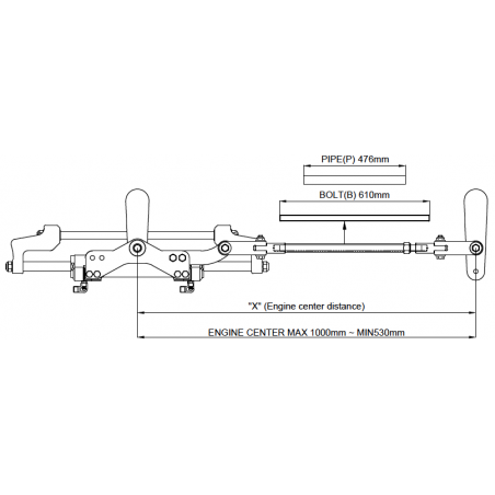 Kit de direction hydraulique pour l'installation d'un moteur hors-bord double jusqu'à 350HP avec barre d'accouplement - Seafirst