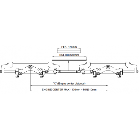 Kit de direction hydraulique pour l'installation d'un moteur hors-bord double jusqu'à 350HP avec double cylindre - Seafirst