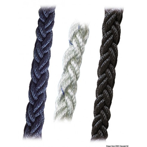 Ligne d'amarrage Square Line bleue en polyester Ø 12 mm. 200 m. - Osculati