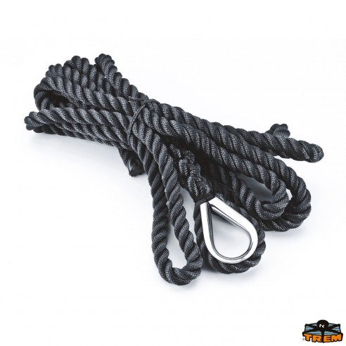 Amarre noire avec redancia ø 16 mm longueur 12 m - Trem