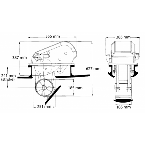 Propulseur d'étrave CR80 24 V 5,3 kW. - Puissance maximale