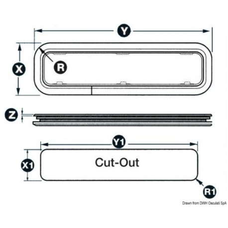 Hublot avec contre-bride de finition en ABS blanc - Standard