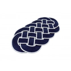 Tapis ovale tissé à la main en deux couleurs