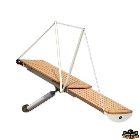 Passerelle télescopique 210 cm. 12 V avec marche en bois antidérapante - Trem