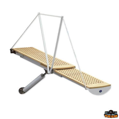 Passerelle télescopique 210 cm. 12 V avec marche en bois - Trem