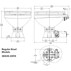 Jabsco 38045-4192 - WC Quiet Flush E2 Standard - eau fraîche 12V 2