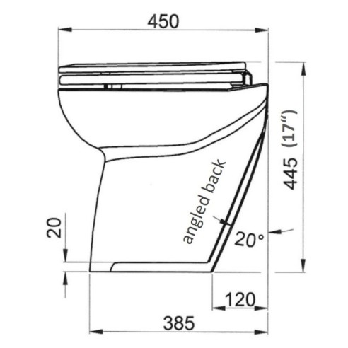 Jabsco 58220-3012 - Toilettes électriques de luxe avec siège évasé - Eau salée - 12 V