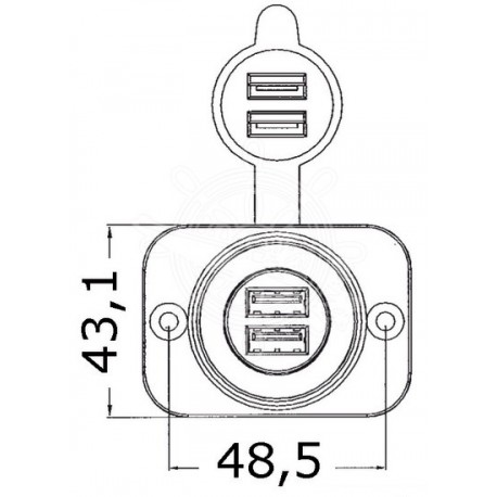 Prise USB double 2,1A blanche - Osculati