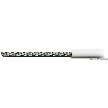 Câble en acier inoxydable AISI 316 revêtu de PVC blanc