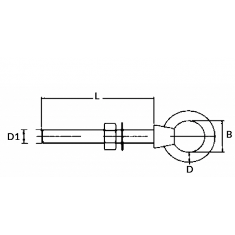 Boulon à œil en acier inoxydable 316